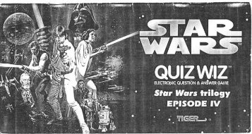 Quiz Wiz Star Wars Trilogy Episode IV Instructions - Hasbro
