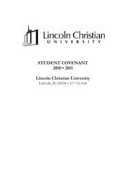 STUDENT COVENANT 2010 â¢ 2011 Lincoln Christian University