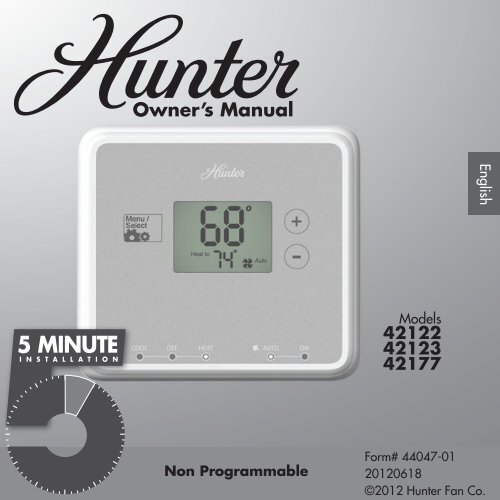 Owner's Manual Hunter Fan