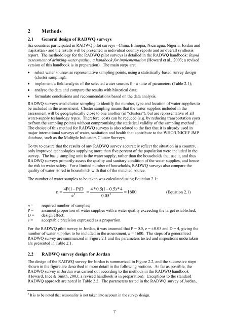 Rapid assessment of drinking-water quality in the - WHO/UNICEF ...