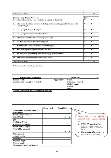 Rapid assessment of drinking-water quality in the - WHO/UNICEF ...