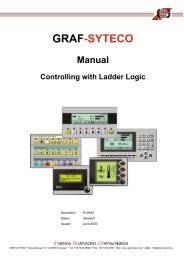 Operating panel manual - GRAF-SYTECO Visualisierungstechnik