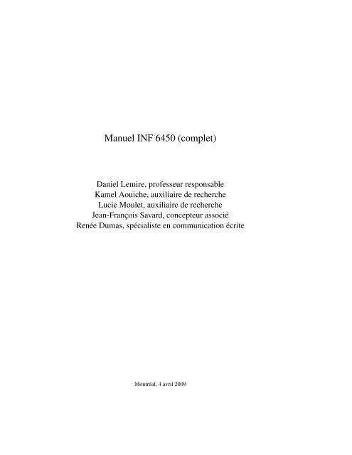 Manuel INF 6450 (complet) - Téluq