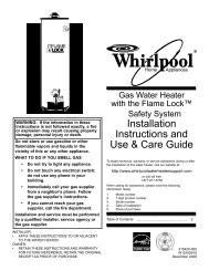 Flame Lock Gas Water Heater - Whirlpool