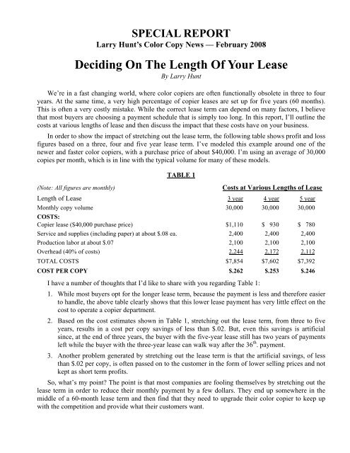 Deciding On The Length Of Your Lease - International Paper