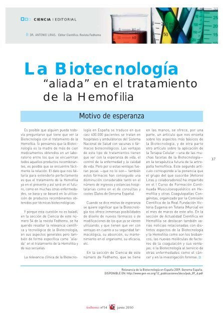 Revista Fedhemo NÂº 54 - Hemofilia