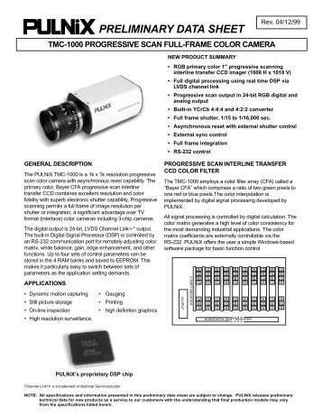 tmc-1000 preliminary data sheet - Image Labs International