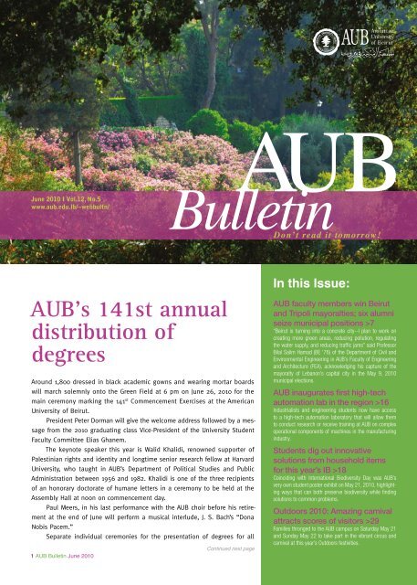 Bulletin - American University of Beirut