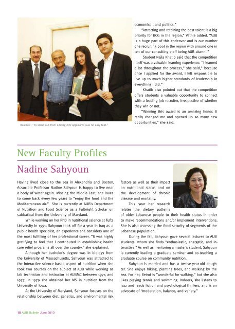 Bulletin - American University of Beirut