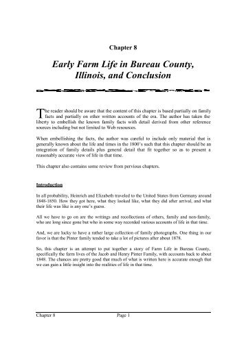 Early Farm Life in Bureau County, Illinois, and ... - New Page 1