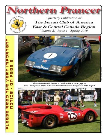 Northern Prancer - Ferrari Club of America - Canada East Region ...