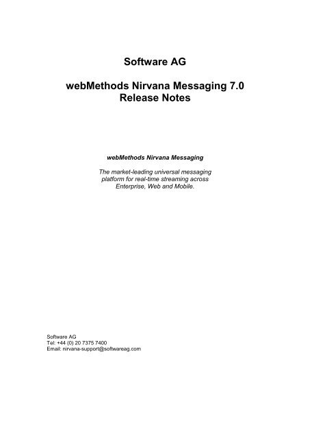 Release Notes PDF - Nirvana Java APIs