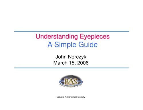 Understanding Eyepieces - the Brevard Astronomical Society