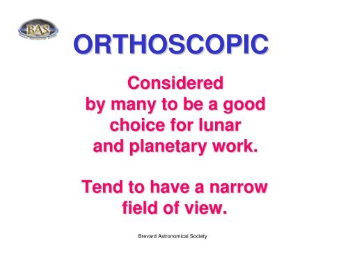 Understanding Eyepieces - the Brevard Astronomical Society