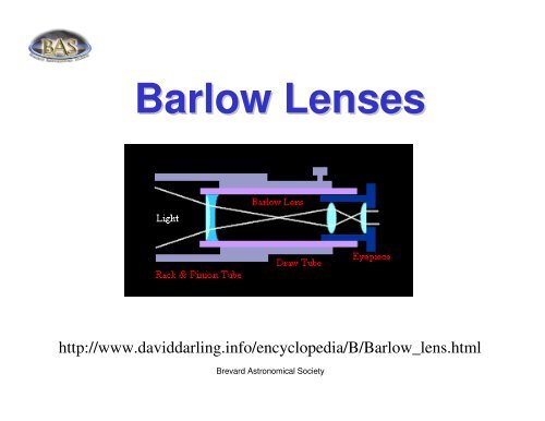 Understanding Eyepieces - the Brevard Astronomical Society