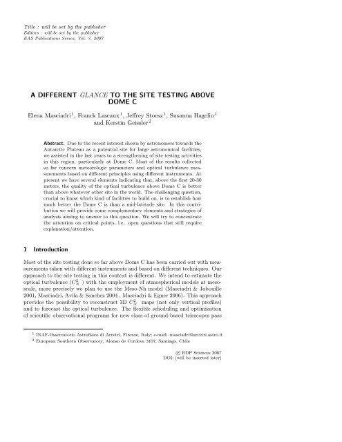 paper - ForOT Optical Turbulence Forecasts