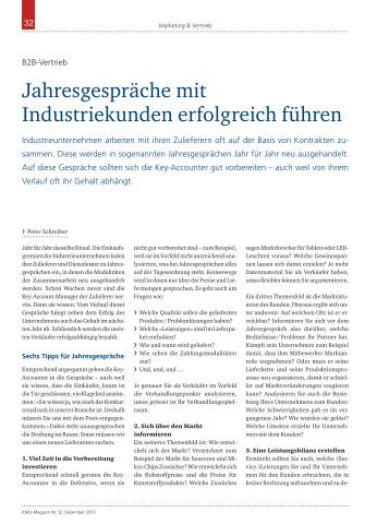 Jahresgespräche mit Industriekunden erfolgreich führen