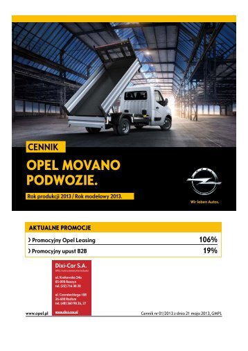 Opel Movano Podwozie - Opel Polska