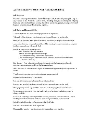 Job Description Administrative Assistant 2012[1] - Rumson Borough