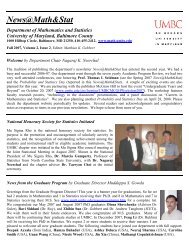 News@Math&Stat - Department of Mathematics and Statistics - UMBC