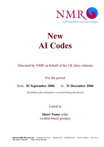 New AI Codes - NMR