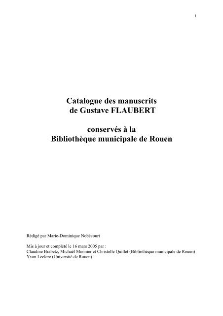 format PDF - Gustave Flaubert - UniversitÃ© de Rouen