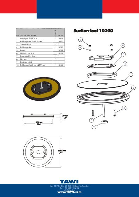 TAWI Suction foot 10200