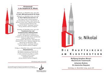 D ie H auptkirche am K losterstern - Hauptkirche St. Nikolai