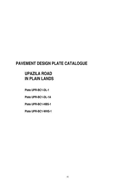 Pavement Design Catalogue - LGED