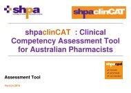 shpaclinCAT tool - The Society of Hospital Pharmacists of Australia