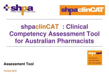 shpaclinCAT tool - The Society of Hospital Pharmacists of Australia