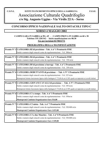 Associazione Culturale Quadrifoglio - FISE Comitato Regionale ...