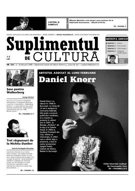 Daniel Knorr - Suplimentul de Cultura