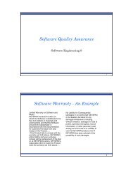 Software Quality Assurance Software Warranty - An Example