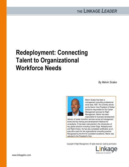 Redeployment: Connecting Talent to Organizational Workforce Needs