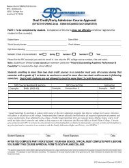 Dual Credit and Early Admission Application - South Plains College