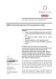 ERGO and Avantha sign joint venture agreement in ... - Avantha Group