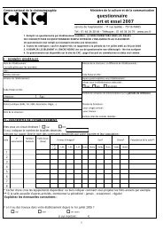 questionnaire art et essai 2007 - CNC