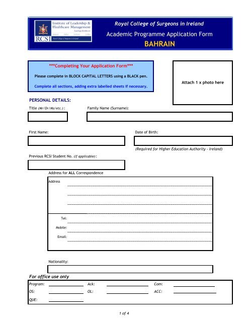 Application Form - Bahrain - Institute of Leadership