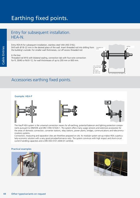 Price list 2012. Cable Entries - hauff technik