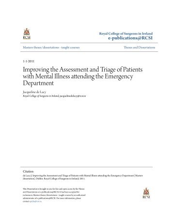 Improving the Assessment and Triage of Patients with Mental Illness ...