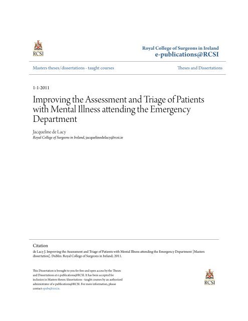 Improving The Assessment And Triage Of Patients With Mental