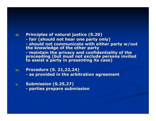 Proceedings of Arbitration