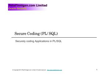 Secure Coding (PL/SQL) - Pete Finnigan