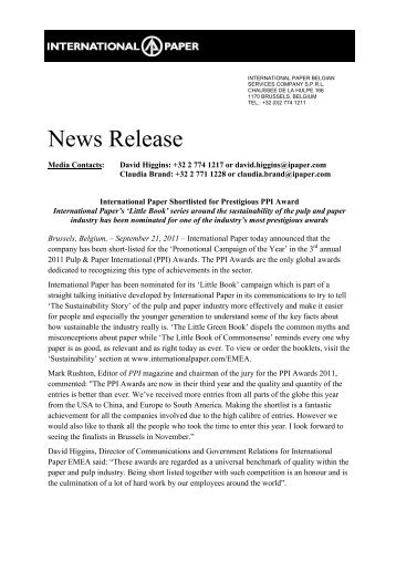 Download full news release (.pdf) - International Paper