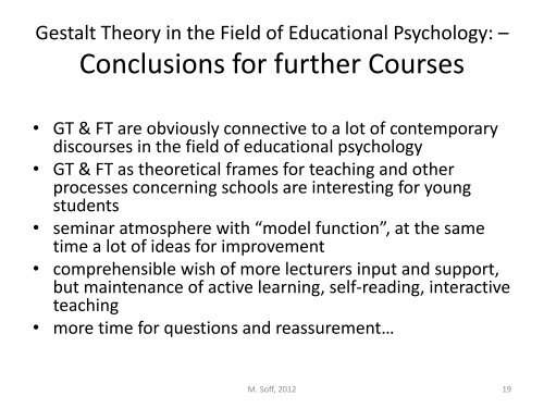 Gestalt Theory in the Field of Educational Psychology