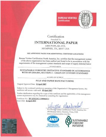 SFI® Chain of Custody - International Paper