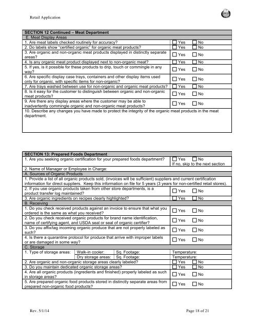 Organic System Plan â Class OR (Retail) Organic ... - Oregon Tilth