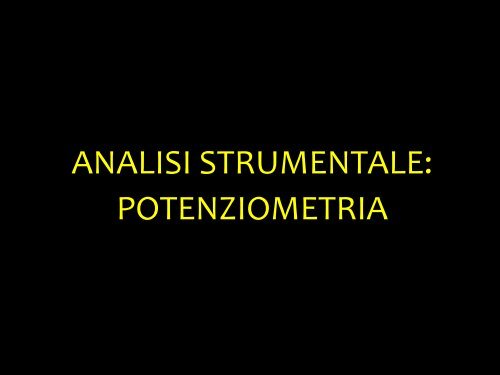 Potenziometria - Università degli Studi di Bari