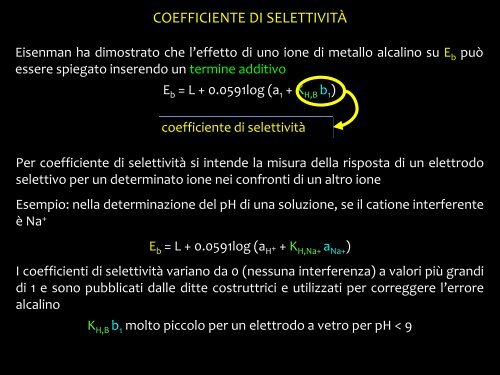 Potenziometria - Università degli Studi di Bari